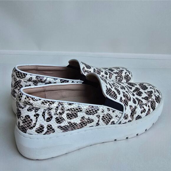 Leopard Snake Print Loafers Vionic Dinora Size 8.5 Leather Sneakers Brown Black - Picture 8 of 14